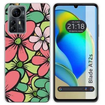Funda Silicona para Zte Blade A72s con Diseño de Flores 02