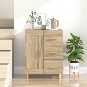 Aparador de madera contrachapada roble Sonoma 69,5x34x90 cm Marrón
