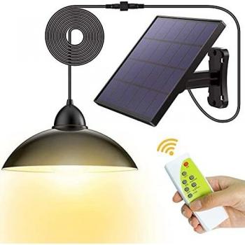 Luz solar exterior, lampara solar con mando a distancia, cable de 5 M, Panel solar ajustable a 180 ° ,Resistente Al Agua Ip65, para Casa , Jardín, Camino, Césped