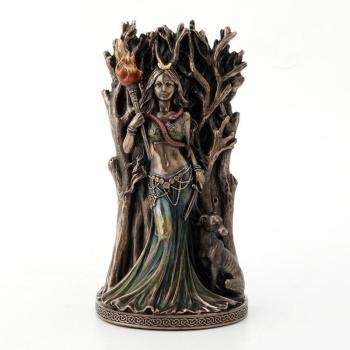 Figura de Hecate - Diosa Griega con Perra 20 cm