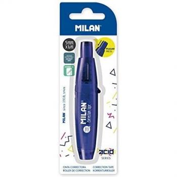 BLÍSTER CINTA CORRECTORA CON PULSADOR 5mmx6m SERIE ACID AZUL MILAN
