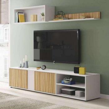 Mueble de Salón Ecco Color Blanco Artik y Natur 180 Cm