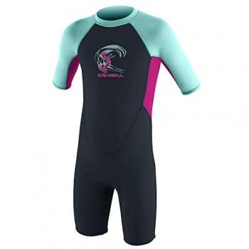 O'Neill Wetsuits Traje de Neopreno para Niña Reactor II 2 mm Spring con Cremallera en la Espalda, Manga Corta, Protección Solar UV y propiedades SPF