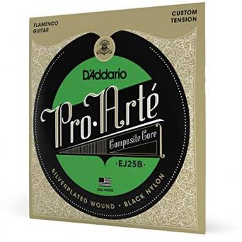 D'Addario Pro Arte Composite Core Black Nylon Flamenco Classical Guitar Strings Custom Tension EJ25B