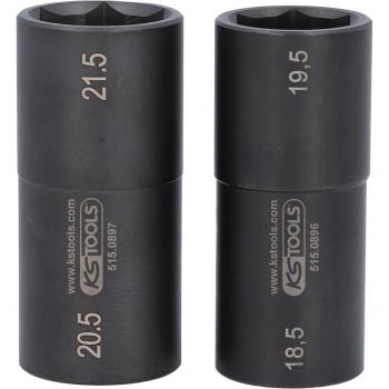 Juego de llaves de vaso de impacto KS TOOLS 515.0895 para Ford, 1/2'', incluye 2 piezas, tamaños: 18,5 mm, 19,5 mm, 20,5 mm y
