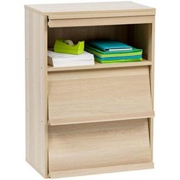 Marca Amazon - Movian CHR-3 Módulo Mueble Armario 3 nicho con puerta abatible en madera MDF, madera de ingeniería, marrón