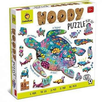 Ludattica Madera océano Woody Puzzle 48pzas, Multicolor