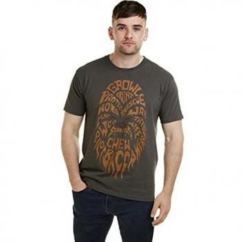Star Wars Chewbacca Text Camiseta, Antracita, L para Hombre