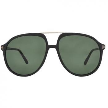 Tom Ford Archie FT1079 Matte Black Green Women's Sunglasses 58mm