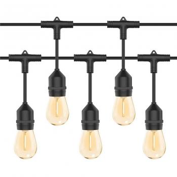 Cadena luminosa LED de 10m con 10 Bombillas de ambiente Cálido para Exteriores