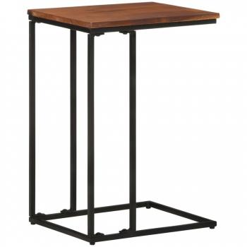 Mesa auxiliar de madera maciza de acacia 35x45x65 cm