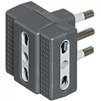 Adaptador de Enchufe Eléctrico Bticino Tipo L (IT) Gris/Blanco con 3 Tomas Bipaso 10/16 A