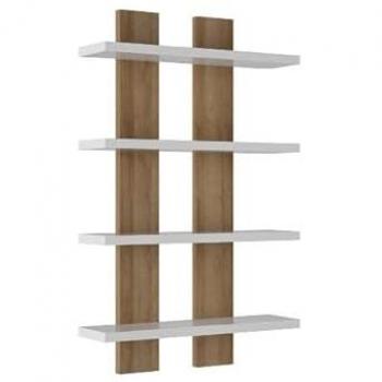 Estante Lella Epikasa, Tablero Aglomerado de Melamina, Blanco y Roble, 50x17x80 cm