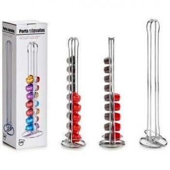 TU TENDENCIA ÚNICA Soporte Vertical Doble para cápsulas de café. Acero Inoxidable. Capacidad para 20 cápsulas Ahorrar Espacio