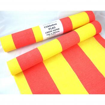 1 Rojo,Amarillo,Rojo. Bandera Crepe rollo de papel. 49cm x 10metros. Retardante De Llama
