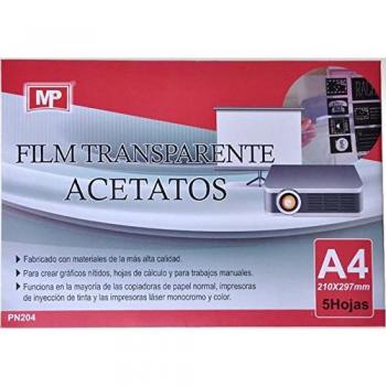 Láminas Transparentes de Acetato A4 - 5 Hojas