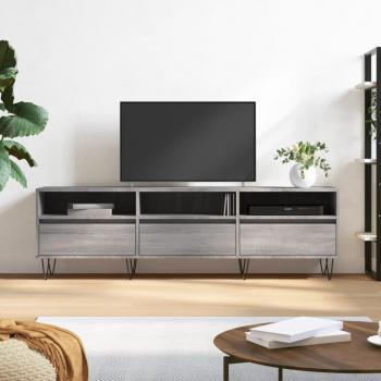 Mueble de TV madera contrachapada 150x30x44,5 cm gris Sonoma