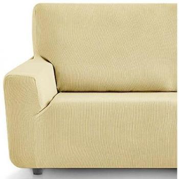Eiffel Textile Funda Sofa Elastica Protector Adaptable Rústica Sofá, Beige, Pack 3+1+1 Plazas
