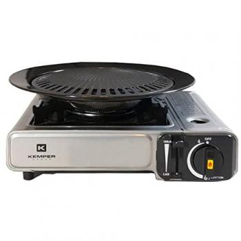 Barbacoa Grill 2 en 1 Gas Piezo 2200 W Kemper + Plancha Camping