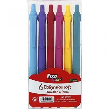 Fixo Pack de 6 Boligrafos Soft con Olor. De Colores, surtido