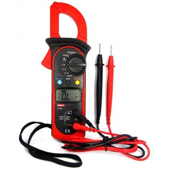 UNI-T UT201 Pinza Multímetro Amperimetrica Digital Profesional Clamp Meter AC DC para Medida Amperímetro Voltímetro Ohmímetro Automática Corriente Tensión Data Holding