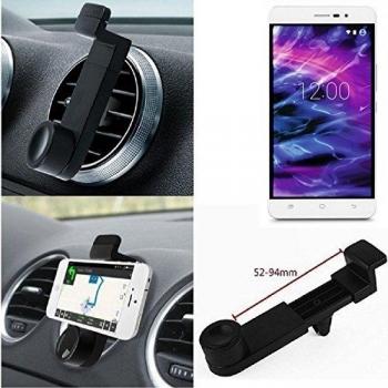 Titular Smartphone para el coche para Medion S5504. Parrilla del coche montaje del sostenedor del coche para el teléfono inteligente. De aplicación universal. Negro. Fácil de instalar, sujeción segura. Utilizar el teléfono como un dispositivo de nave