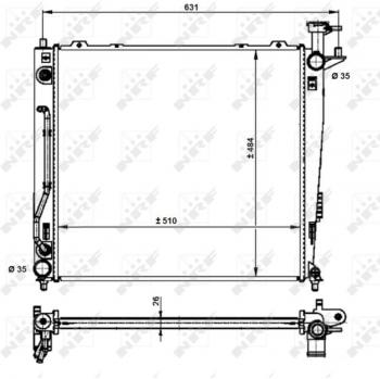 Radiador de refrigeración del motor NRF 59201, tipo: radiador, características: compatible con diversos modelos de vehículos, fabricado en aluminio y plástico, diseño optimizado para una mejor disipación del calor, fácil instalación y ajuste perfe