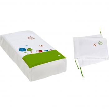 Alondra 9L2G-251 - Set edredón y protector, cuna de 70 x 140 cm, 2 piezas, color verde