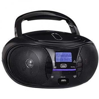 Trevi CMP 581 DAB Boombox Portátil con Radio DAB+, CD, MP3, USB y AUX-in, Pantalla Digital Dot Matrix, Color Negro