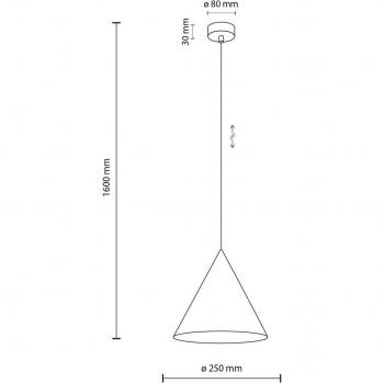 Lámpara colgante Cono, 1 luz, Ø 25 cm, beige