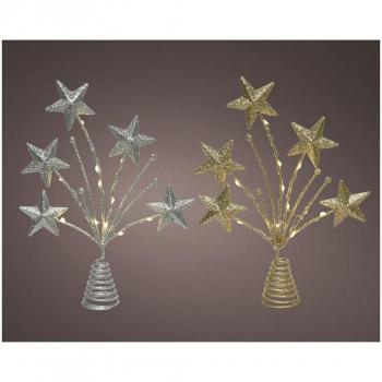 Adorno para Copa de Árbol de Navidad Estrella 5x21x31cm con 12 LEDs de Colores Surtidos