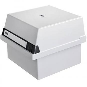 Caja de índice A5 horizontal para 800 tarjetas, color gris claro
