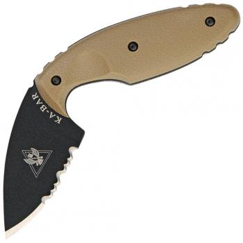 KA-BAR TDI - Cuchillo (14,3 cm, 159g, Acero inoxidable, AUS 8, Zytel, Marrón)