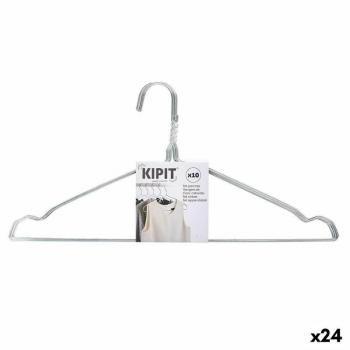 Kipit-Juego de Perchas 40 x 1 x 20 cm Plateado Metal (24 Unidades)