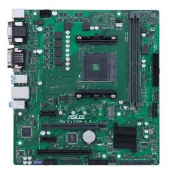 ASUS PRO A520M-C II/CSM AM4 Micro ATX Motherboard, 2xDDR4 Slots, 4xSATA Ports, 1xM.2 Slot, 1xD-Sub (VGA),