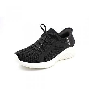 Zapatillas deportivas de mujer Skechers Ultra Flex 3.0 Slip-Ins, color negro y blanco, talla 38 EU, modelo Brilliant Path, características: diseño slip-on, tecnología de flexibilidad Ultra Flex, material elástico para mayor