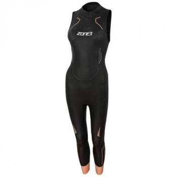 Traje de neopreno sin mangas Zone3 Vision para mujer - negro, naranja y rosa