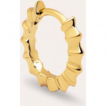 Pendiente Aro Singularu Coral en Plata de Ley 925 con Baño de Oro de 18 Kt, Cierre Congo Click, Joyas para Mujer