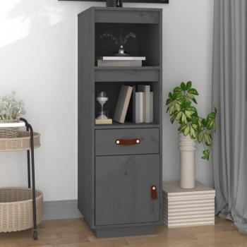Armario alto de madera maciza de pino gris 34x40x108,5 cm