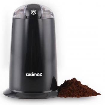 Cusimax CMCG-140B Molinillo de café eléctrico para Especia, Grano de café, Frutos Secos y Semillas, Cuchillas de Acero Inoxidable, Capacidad de 40 g,140W, Color negro