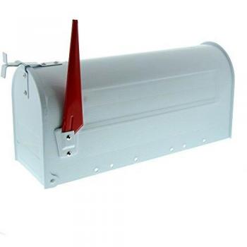 BURG-WÄCHTER Buzón americano, U.S. Mailbox con bandera abatible sin placa para nombre, Acero, US-Box 891 W, Blanco