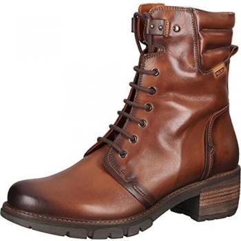 Botines Pikolinos San Sebastia W1T-8812 de Mujer en Piel Marrón con Cordones y Cremallera Lateral