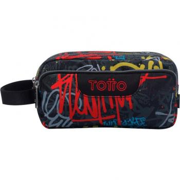 Estuche escolar eco-friendly tres compartimentos gris Grafil - Totto
