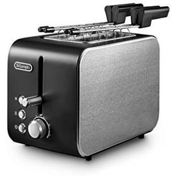 De'Longhi CTX2203.BK Tostadora 550 W, 2 rebanadas con pinzas, negro