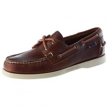 Sebago Portland Waxed Brown Leather Hand-Sewn Boat Shoes