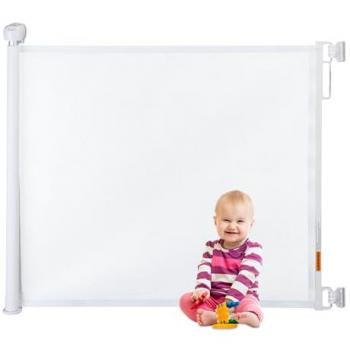 Barrera de Seguridad Extensible para Niños y Mascotas, Malla para Escaleras y Puertas, Ancho Ajustable 70-180 cm, Montaje con Taladro, Color Blanco