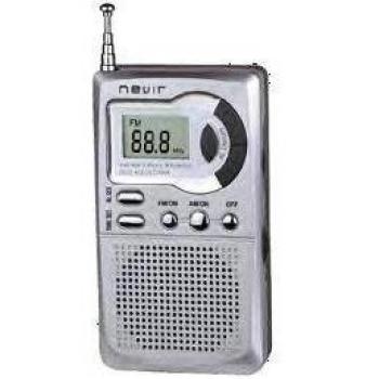Nevir NVR-123 - Radio portátil con sintonizador digital, AM/FM, color plata