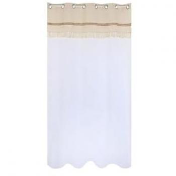 Cortina de Ducha Home ESPRIT 140 x 260 cm con Anillas de Algodón, Poliéster y Yute