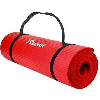 REEHUT Esterilla Yoga Colchoneta de Yoga Antideslizante NBR Alta Densidad Gruesa 12mm Diseñada para Pilates y Entrenamiento con Correa de Hombro 180cm x 60cm