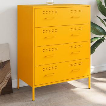 Aparador amarillo mostaza de acero 68x39x89 cm